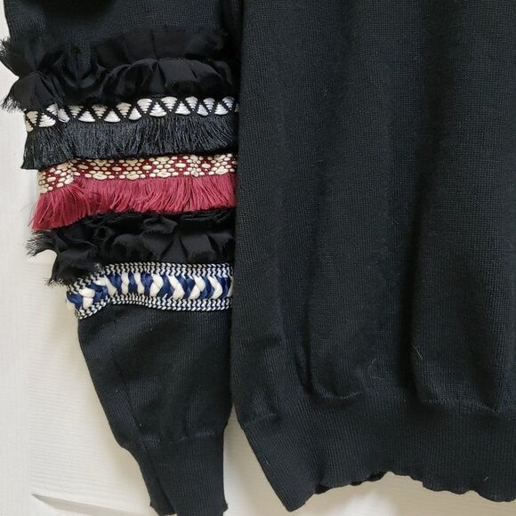 Chelsea & Violet S Multi Media Black Long Sleeve Sweatshirt Top - Picture 3 of 7